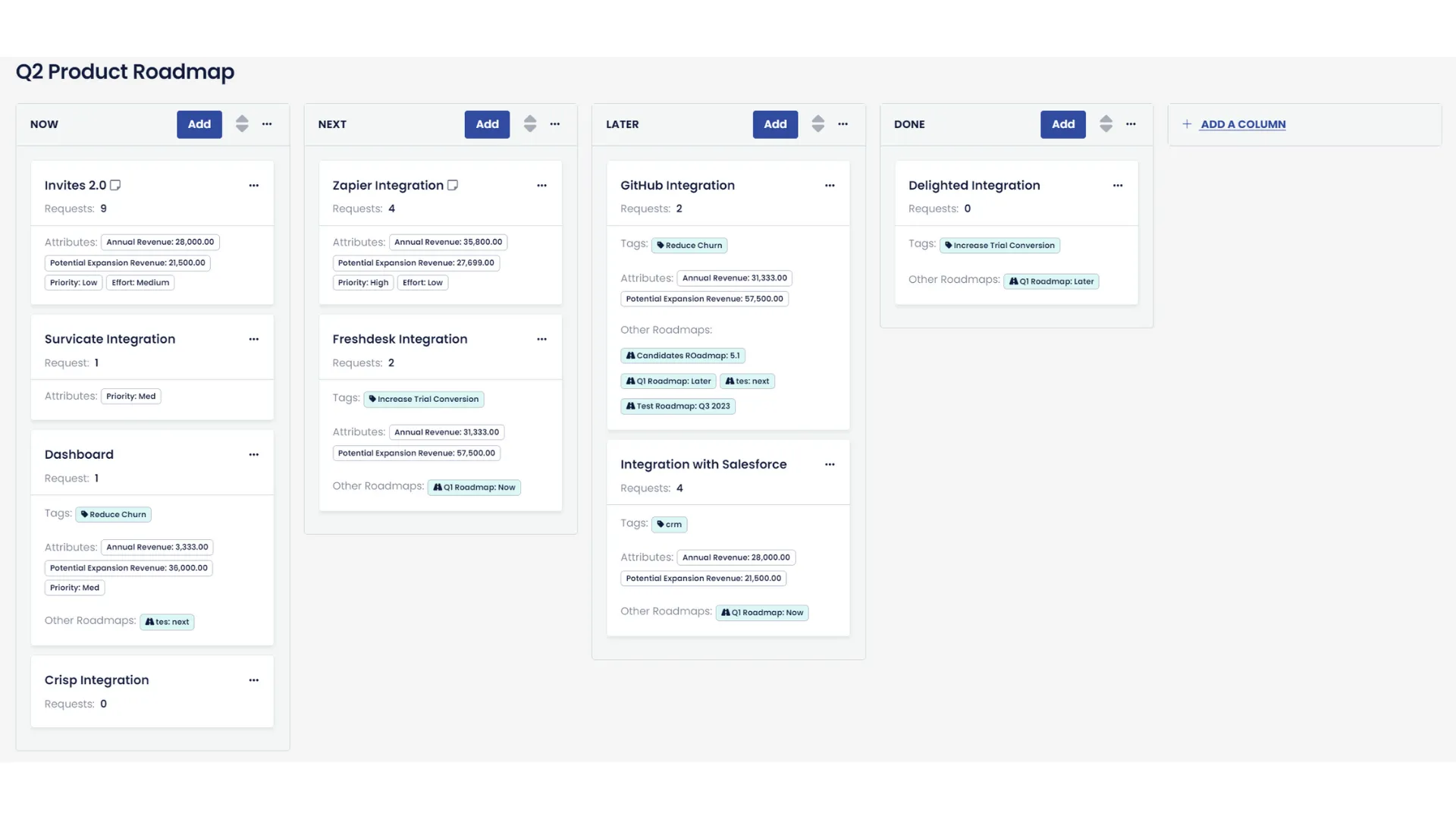 feature based roadmap 