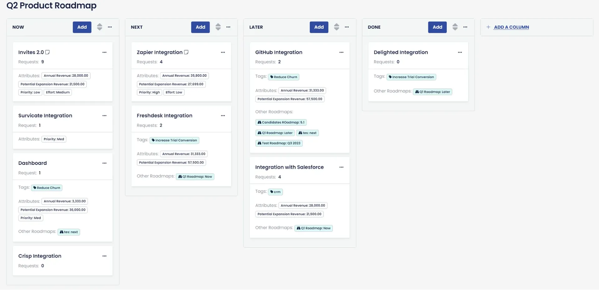 now/next/later roadmap